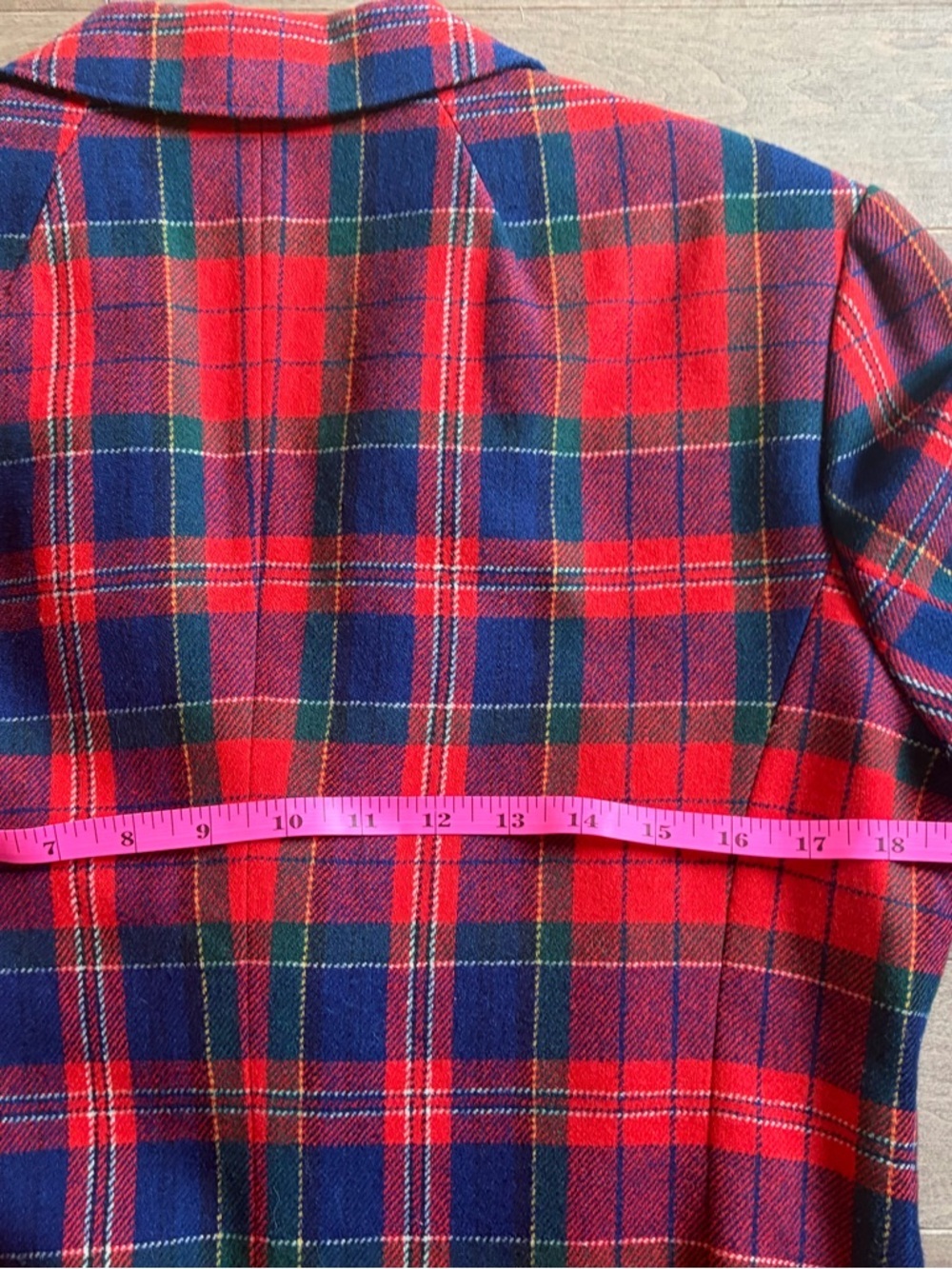Pendleton Red & Navy Plaid Wool Sport Coat - Picture 7 of 9